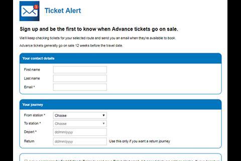 East Midlands Trains passengers can now sign up for e-mail alerts when Advance tickets become available.